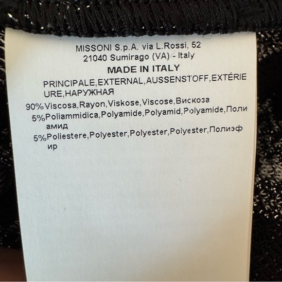 NWT MISSONI Tie-front Metallic
Mini Dress Black Silver Fit and Flare Size 38 - Picture 15 of 16